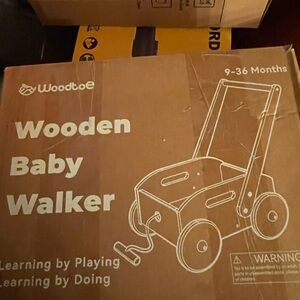 Wooden Baby Walker - Natural Brown